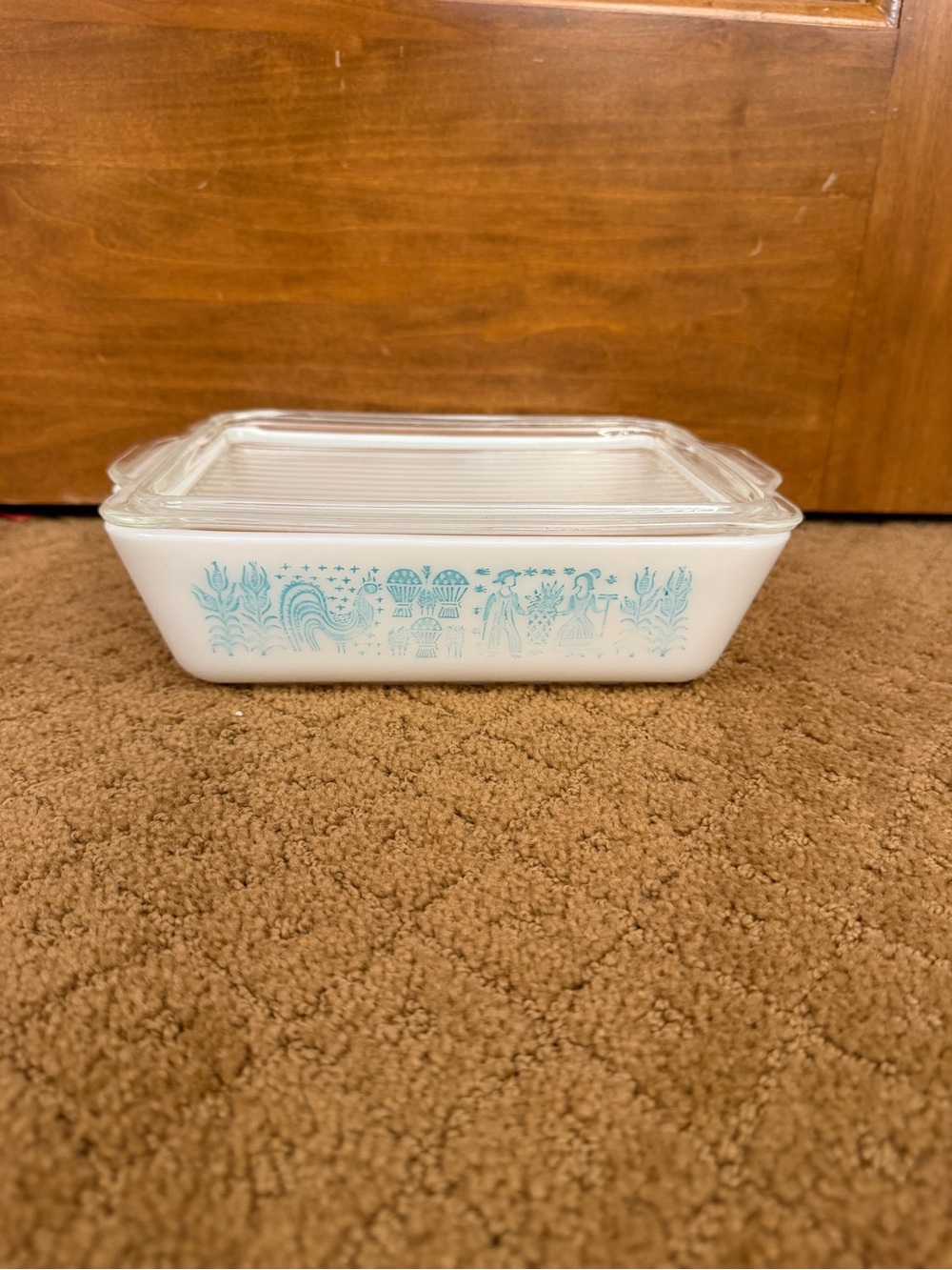 Vintage Pyrex Amish Butterprint Rectangular Glass Baking Dish w/ Lid